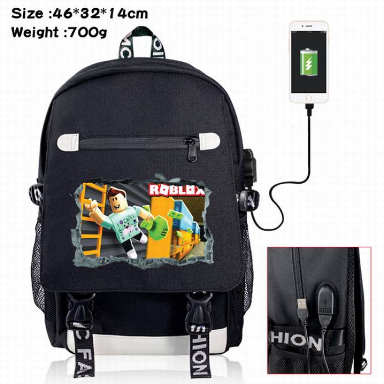 Roblox-3A Black Color data cable Backpack