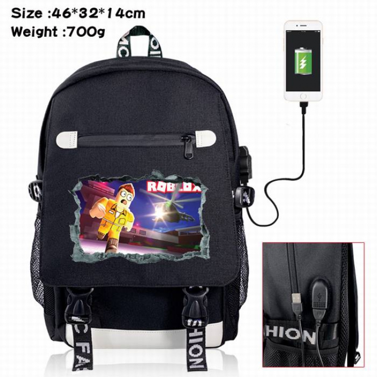 Roblox-8A Black Color data cable Backpack