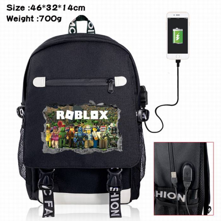 Roblox-9A Black Color data cable Backpack