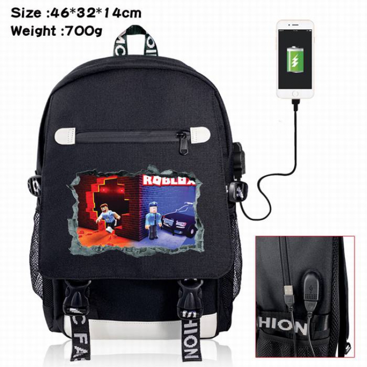 Roblox-7A Black Color data cable Backpack