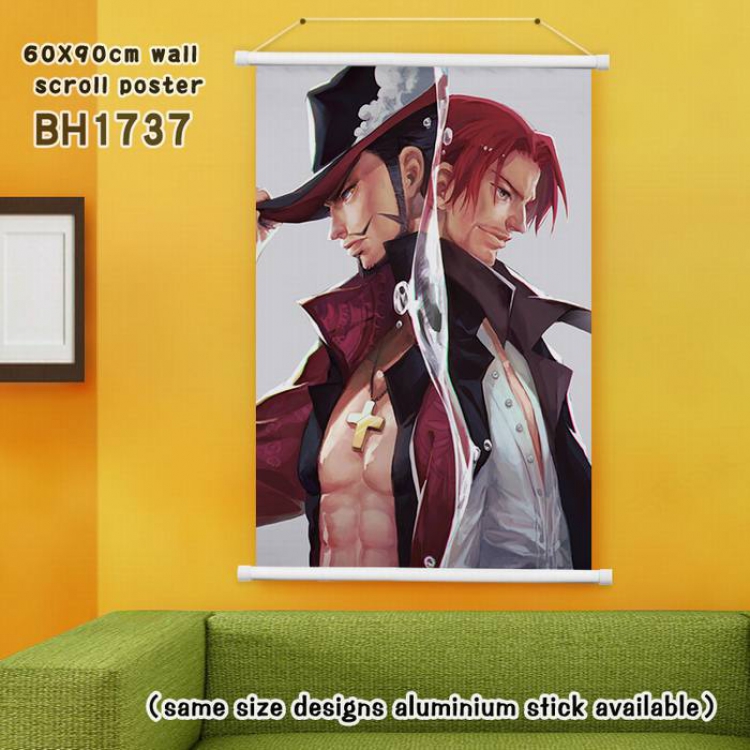 One Piece White Plastic rod Cloth painting Wall Scroll 60X90CM BH1737
