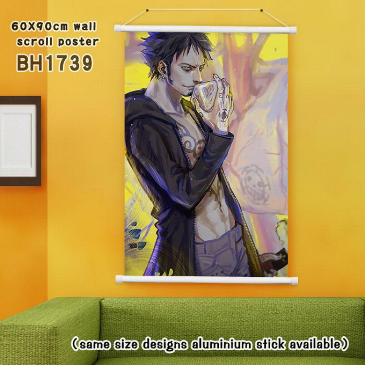 One Piece White Plastic rod Cloth painting Wall Scroll 60X90CM BH1739