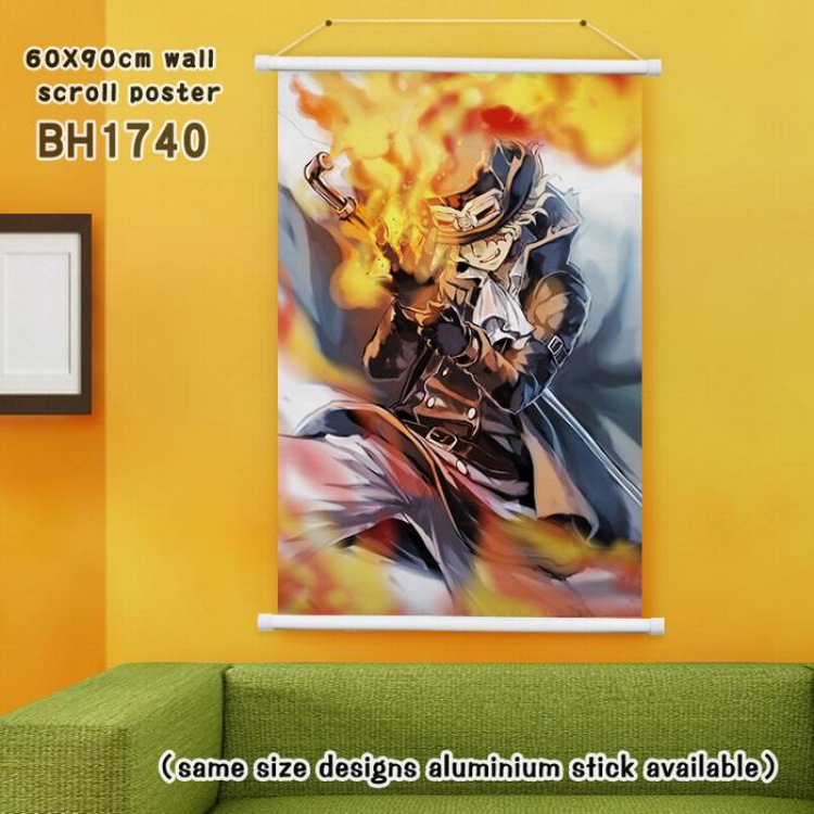 One Piece White Plastic rod Cloth painting Wall Scroll 60X90CM BH1740