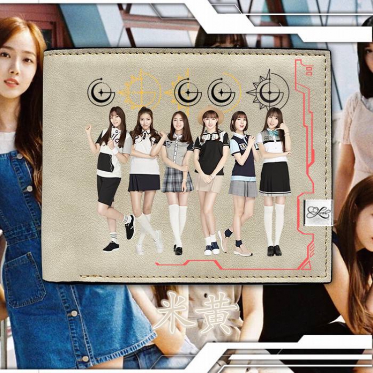 GFRIEND-2 off-white Harajuku College style PU short wallet 12X10CM