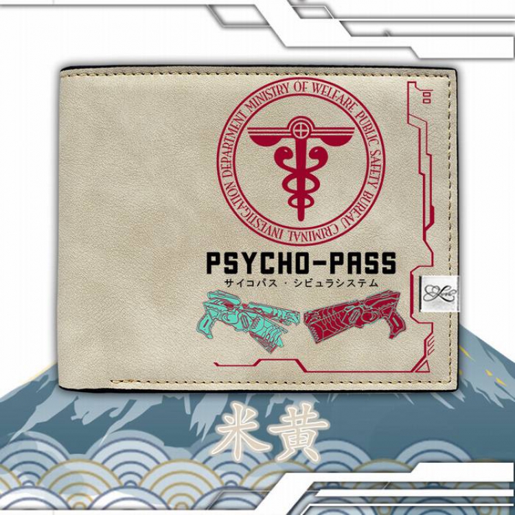 Psycho-Pass-2 off-white Harajuku College style PU short wallet 12X10CM