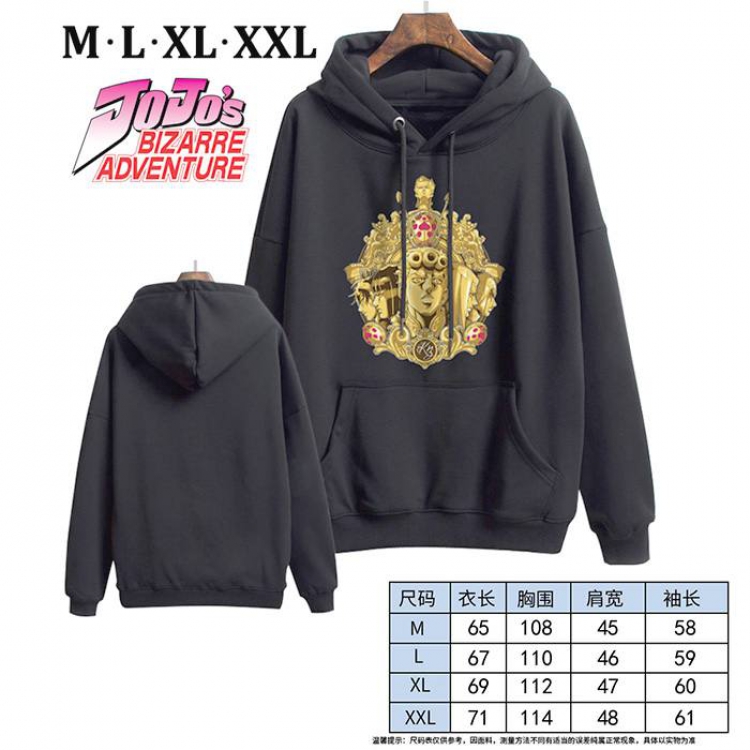 JoJos Bizarre Adventure-4 Black Printed hooded and velvet padded sweater M L XL XXL