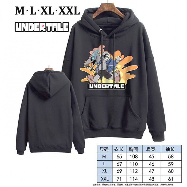 Undertale-13 Black Printed hooded and velvet padded sweater M L XL XXL
