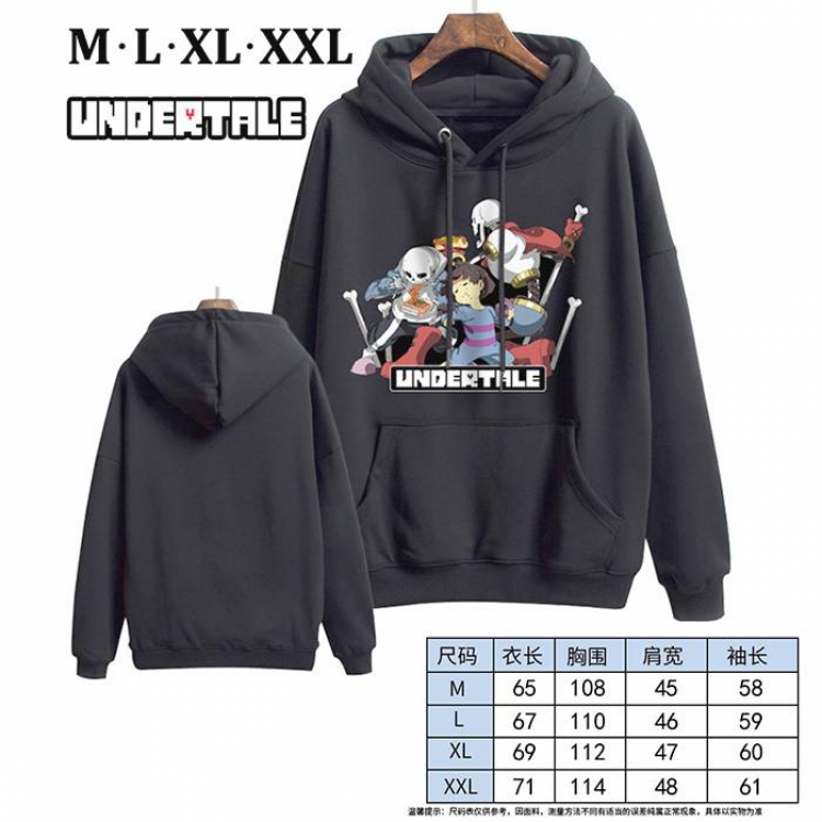 Undertale-19 Black Printed hooded and velvet padded sweater M L XL XXL