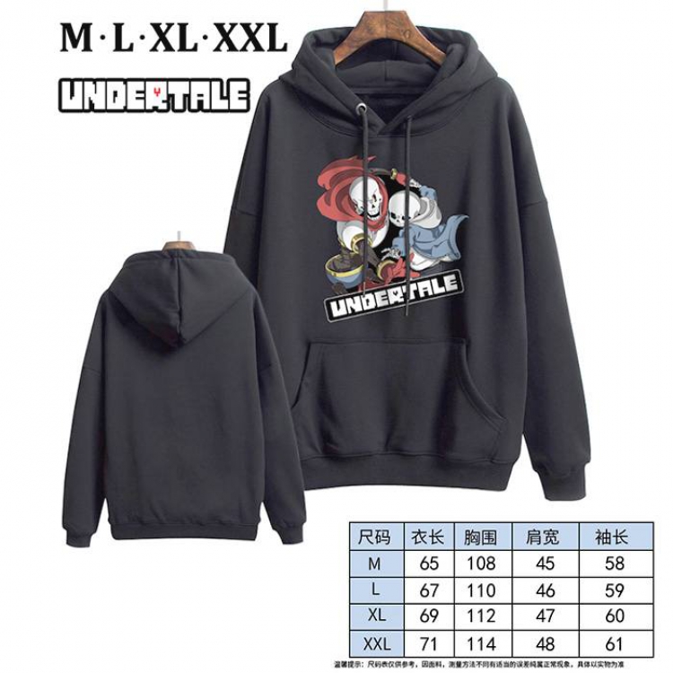 Undertale-17 Black Printed hooded and velvet padded sweater M L XL XXL