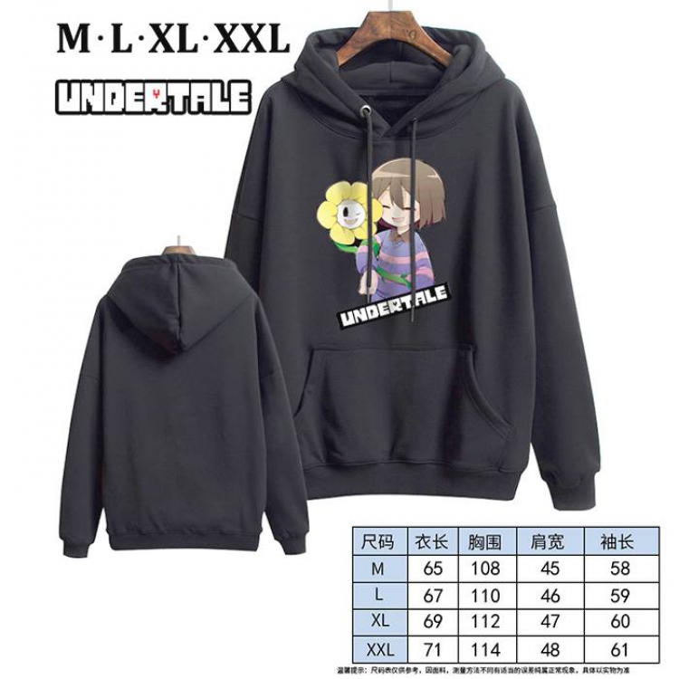 Undertale-20 Black Printed hooded and velvet padded sweater M L XL XXL