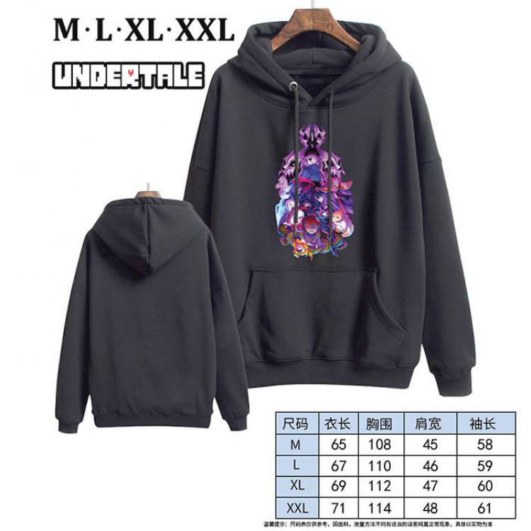 Undertale-3 Black Printed hooded and velvet padded sweater M L XL XXL