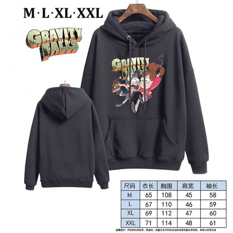 Gravity Falls-6 Black Printed hooded and velvet padded sweater M L XL XXL