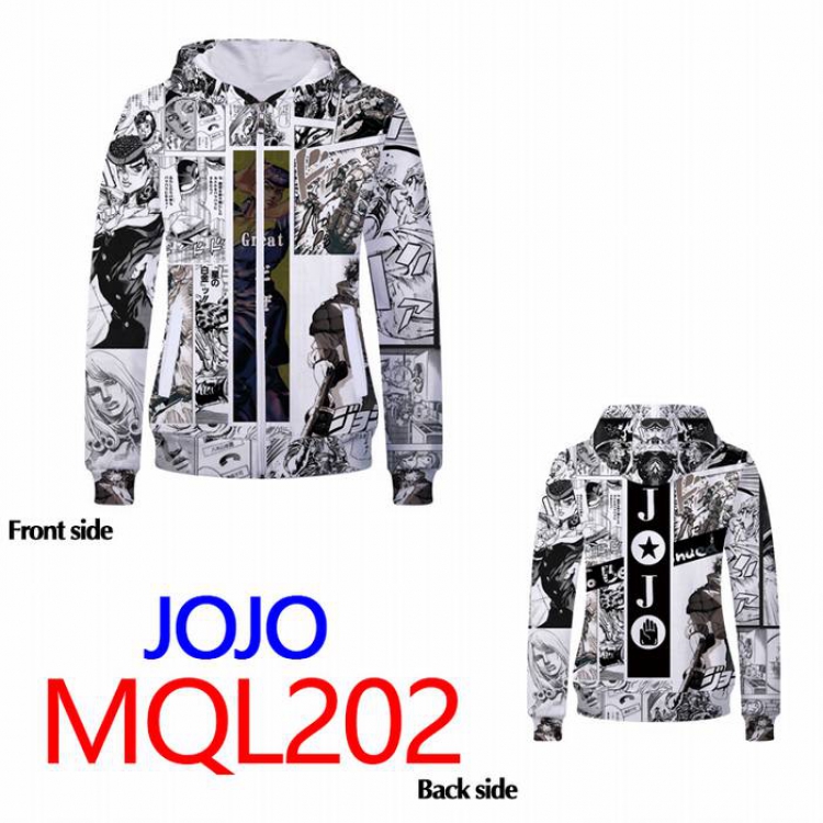 JoJos Bizarre Adventure Full color zipper hooded Coat Hoodie M L XL XXL XXXL MQL202