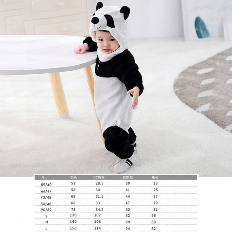 Cartoon Panda Children's Flannel zipper one-piece pajamas Book three days in advance price for 2 pcs