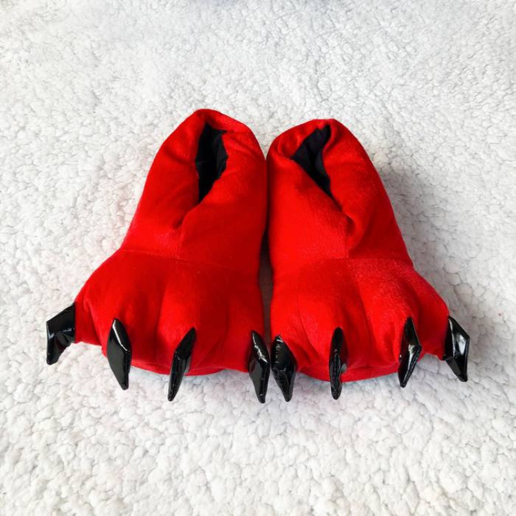 Cartoon plush slippers coral fleece slippers Red S(18CM) M(31-38size) L(39-45size)