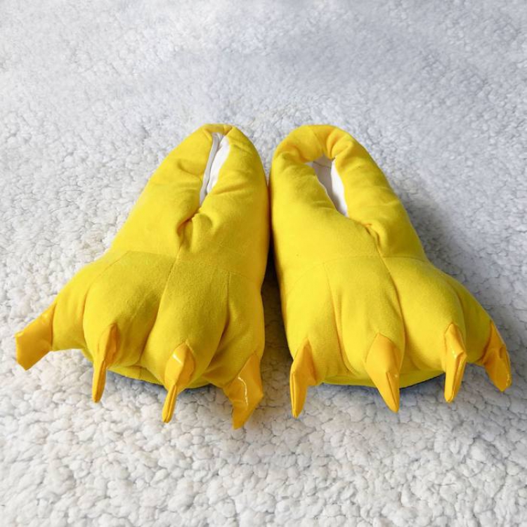 Cartoon plush slippers coral fleece slippers Yellow S(18CM) M(31-38size) L(39-45size)