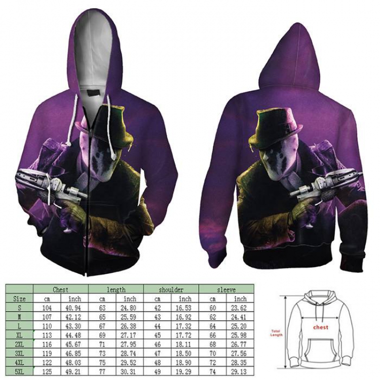 Watchmen Full color hooded zipper sweater coat 2XS XS S M L XL 2XL 3XL 4XL price for 2 pcs preorder 3 days Style G