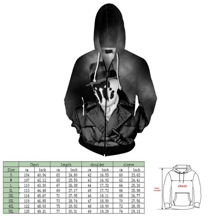 Watchmen Full color hooded zipper sweater coat 2XS XS S M L XL 2XL 3XL 4XL price for 2 pcs preorder 3 days Style I