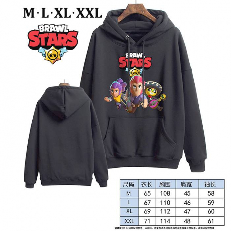 Brawl Stars-14 Black Printed hooded and velvet padded sweater M L XL XXL