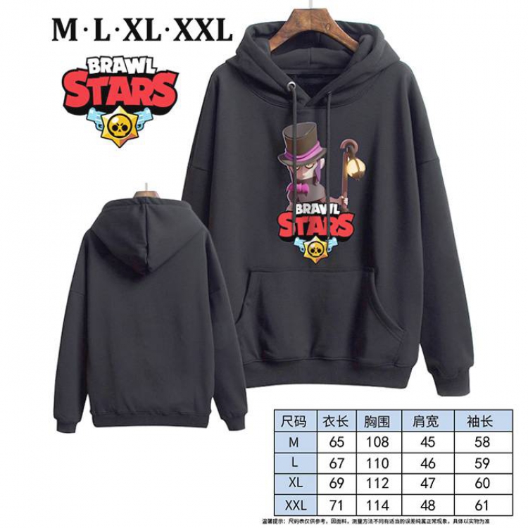 Brawl Stars-10 Black Printed hooded and velvet padded sweater M L XL XXL