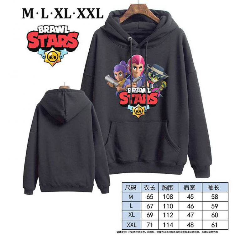 Brawl Stars-11 Black Printed hooded and velvet padded sweater M L XL XXL