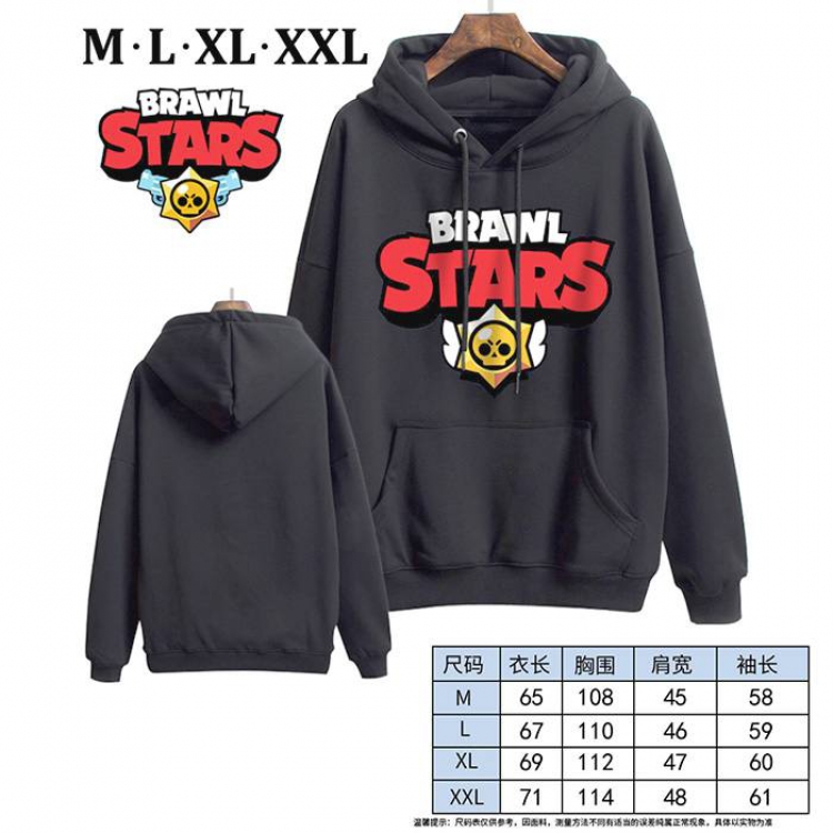 Brawl Stars-1 Black Printed hooded and velvet padded sweater M L XL XXL