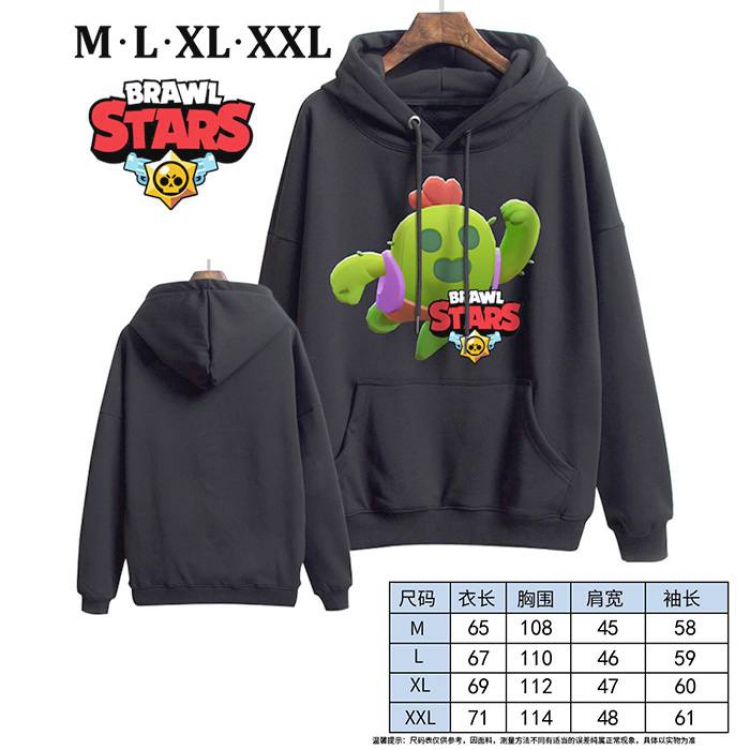 Brawl Stars-16 Black Printed hooded and velvet padded sweater M L XL XXL