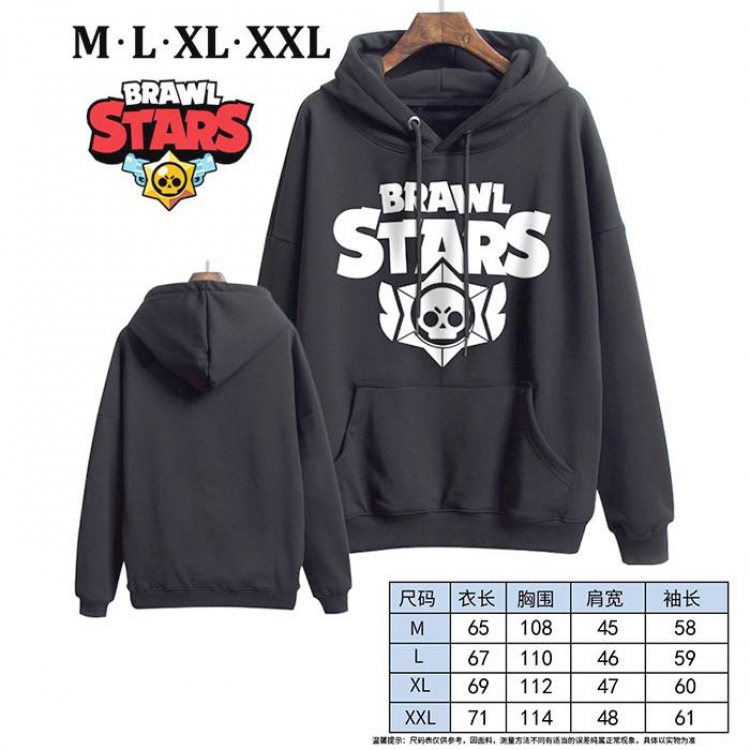 Brawl Stars-17 Black Printed hooded and velvet padded sweater M L XL XXL