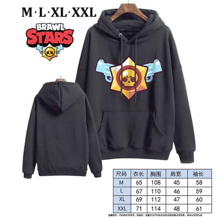 Brawl Stars-3 Black Printed hooded and velvet padded sweater M L XL XXL