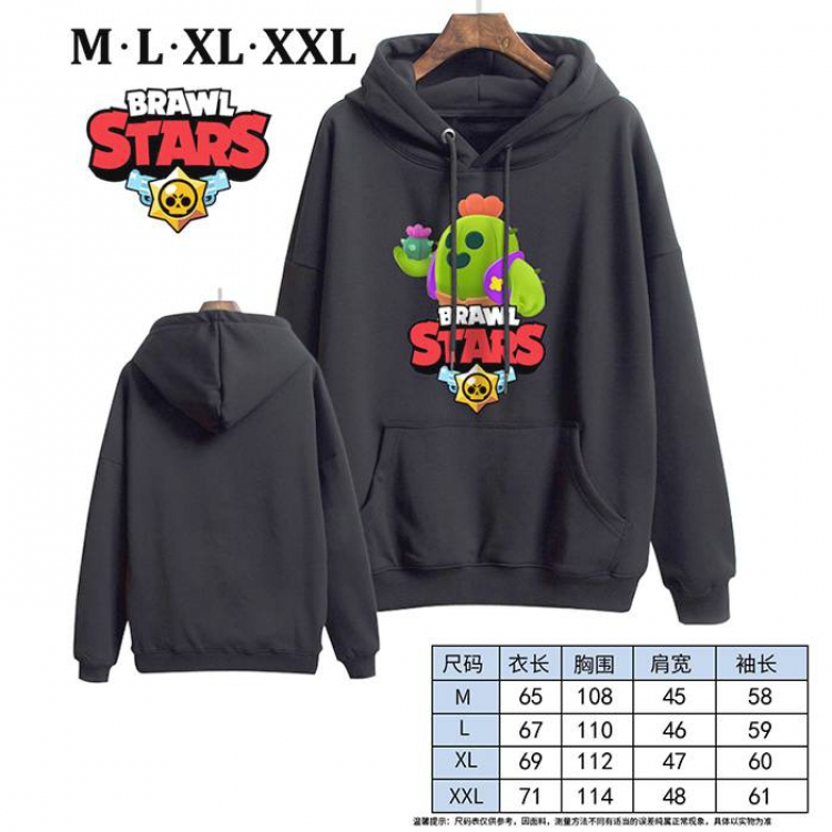 Brawl Stars-4 Black Printed hooded and velvet padded sweater M L XL XXL