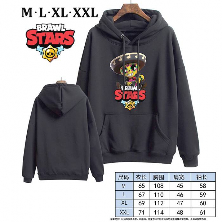 Brawl Stars-5 Black Printed hooded and velvet padded sweater M L XL XXL