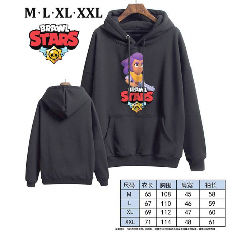 Brawl Stars-7 Black Printed hooded and velvet padded sweater M L XL XXL