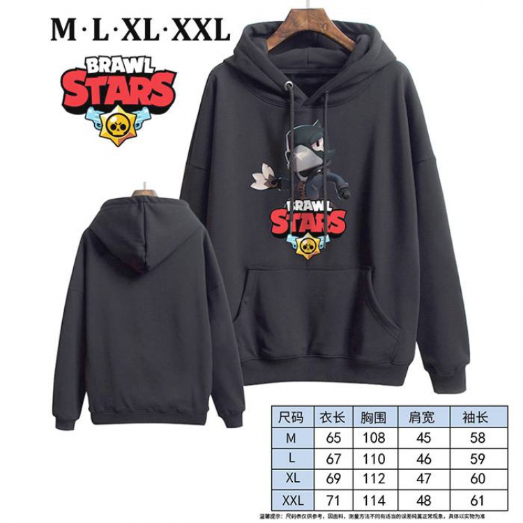 Brawl Stars-8 Black Printed hooded and velvet padded sweater M L XL XXL