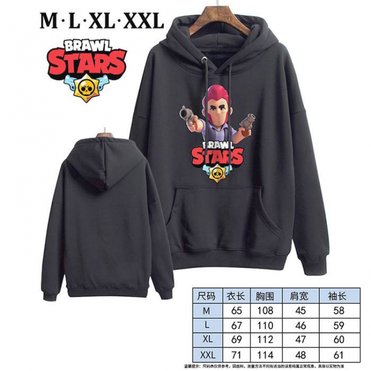 Brawl Stars-9 Black Printed hooded and velvet padded sweater M L XL XXL