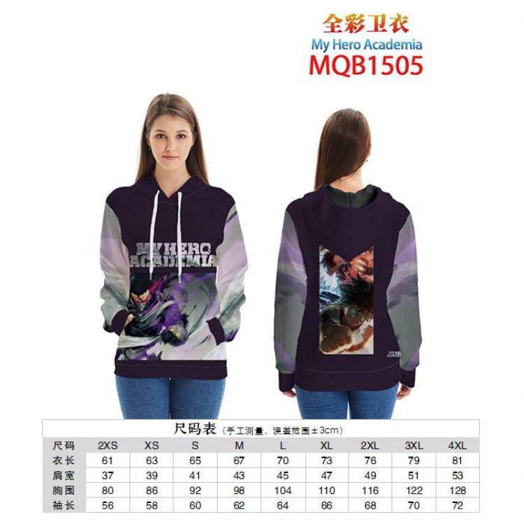 My Hero Academia Full color zipper hooded Patch pocket Coat Hoodie 9 sizes from XXS to 4XL MQB1505