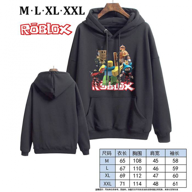 Roblox-1 Black Printed hooded and velvet padded sweater M L XL XXL