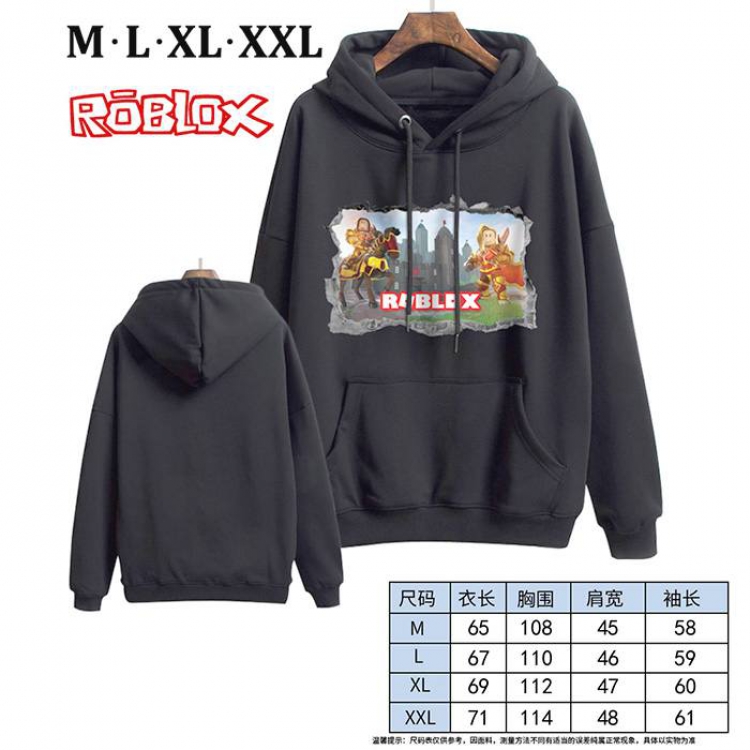 Roblox-10 Black Printed hooded and velvet padded sweater M L XL XXL
