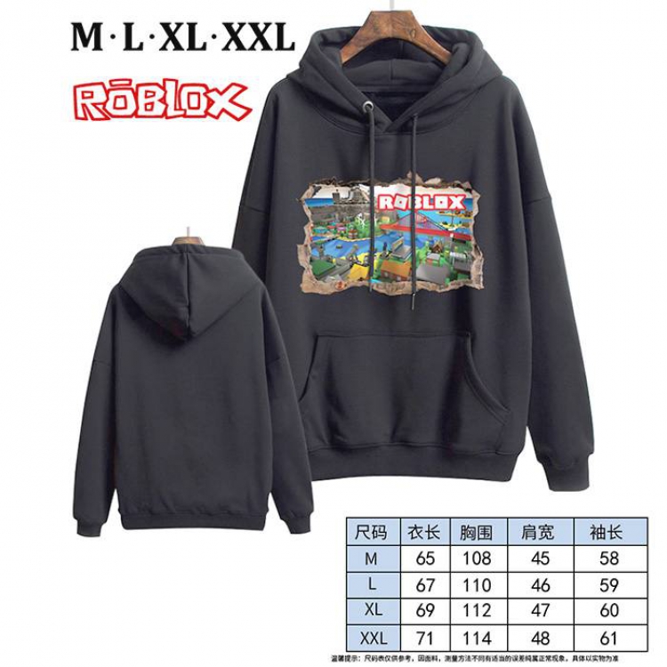 Roblox-14 Black Printed hooded and velvet padded sweater M L XL XXL