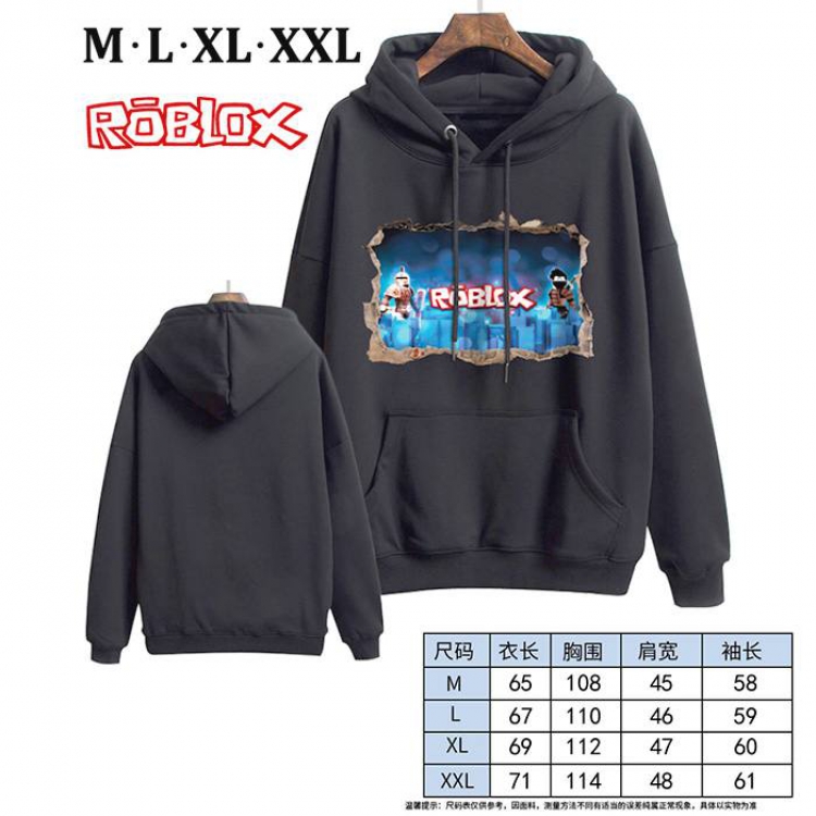 Roblox-15 Black Printed hooded and velvet padded sweater M L XL XXL