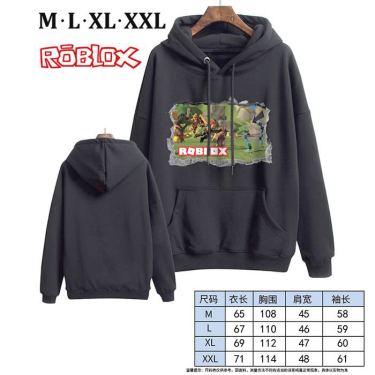 Roblox-12 Black Printed hooded and velvet padded sweater M L XL XXL