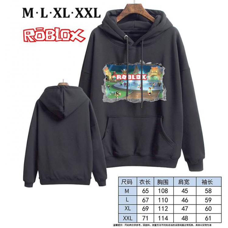 Roblox-11 Black Printed hooded and velvet padded sweater M L XL XXL