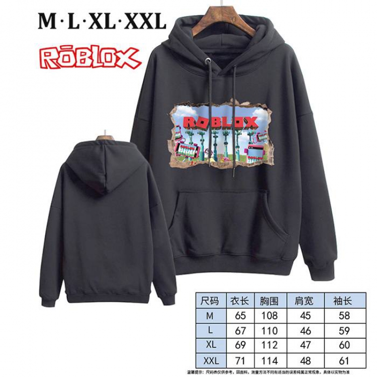 Roblox-17 Black Printed hooded and velvet padded sweater M L XL XXL