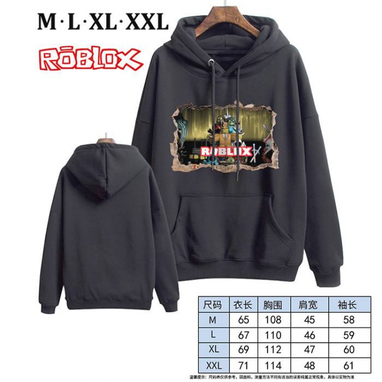 Roblox-16 Black Printed hooded and velvet padded sweater M L XL XXL