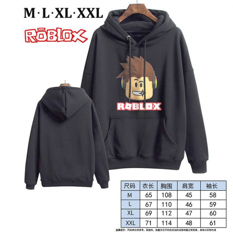 Roblox-23 Black Printed hooded and velvet padded sweater M L XL XXL