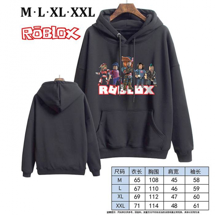 Roblox-21 Black Printed hooded and velvet padded sweater M L XL XXL