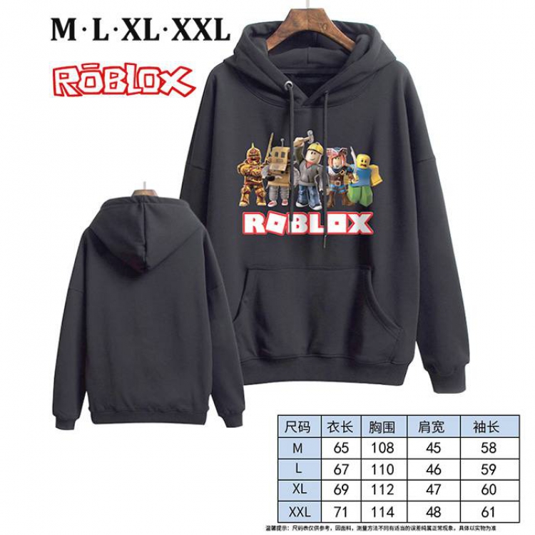 Roblox-20 Black Printed hooded and velvet padded sweater M L XL XXL