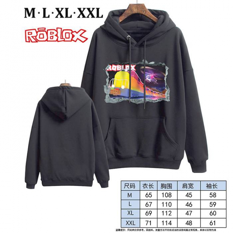 Roblox-2 Black Printed hooded and velvet padded sweater M L XL XXL