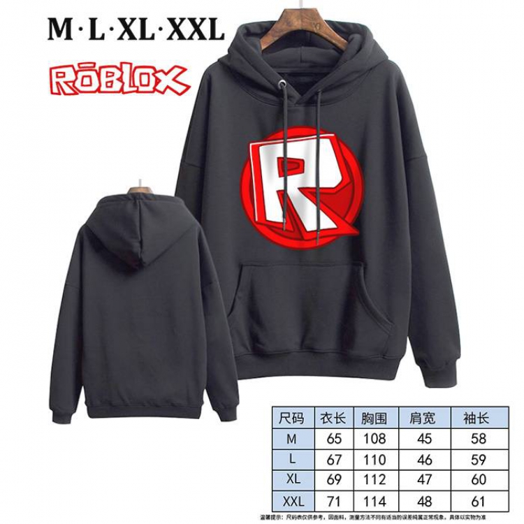 Roblox-22 Black Printed hooded and velvet padded sweater M L XL XXL