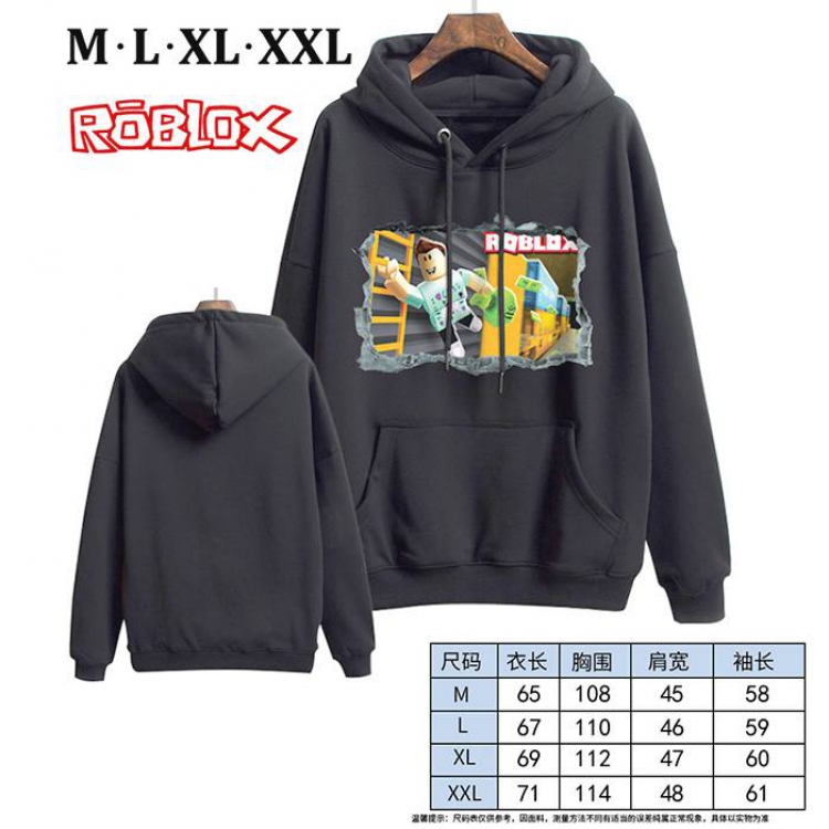 Roblox-3 Black Printed hooded and velvet padded sweater M L XL XXL