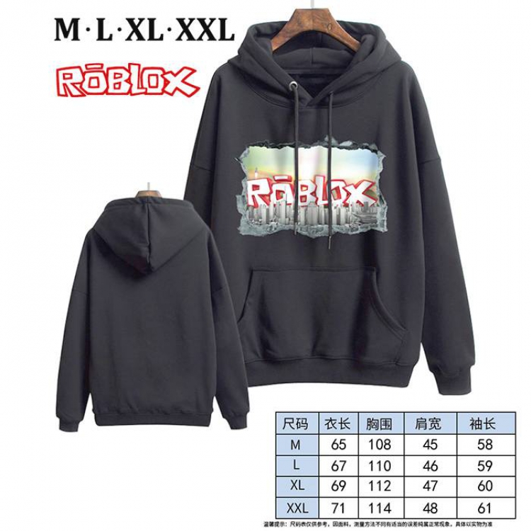 Roblox-4 Black Printed hooded and velvet padded sweater M L XL XXL